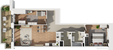Plan 3 pok. 75m²