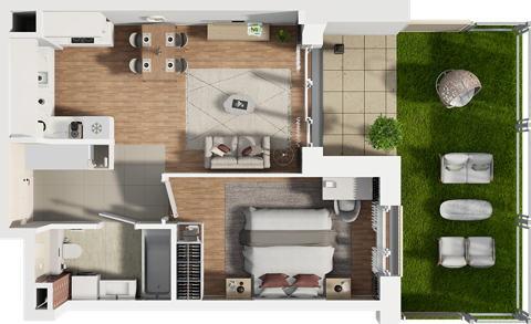 Plan 2 pok. 46m²