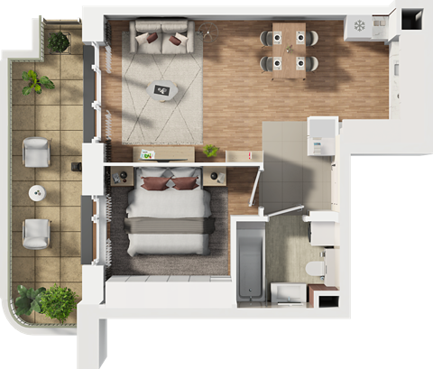 Plan 2 pok. 42m²