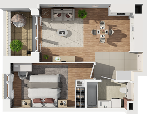Plan 2 pok. 46m²