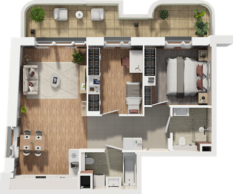 Plan 3 pok. 65m²