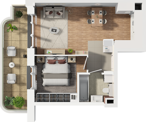 Plan 2 pok. 42m²