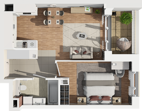 Plan 2 pok. 46m²