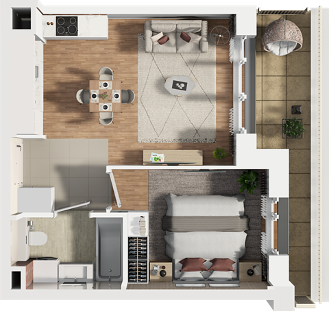 Plan 2 pok. 36m²