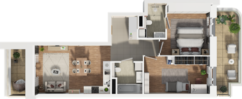 Plan 3 pok. 63m²