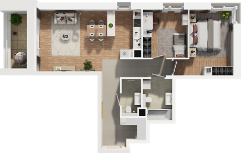 Plan 3 pok. 75m²