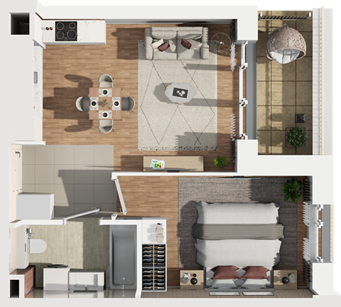 Plan 2 pok. 39m²