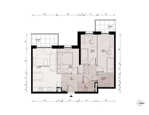 Plan 4 pok. 66m²