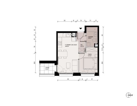 Plan 2 pok. 33m²