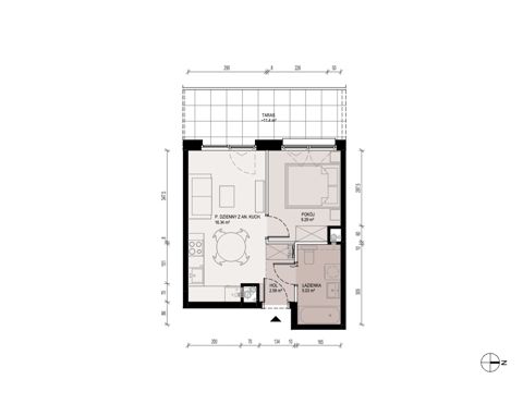 Plan 2 pok. 33m²