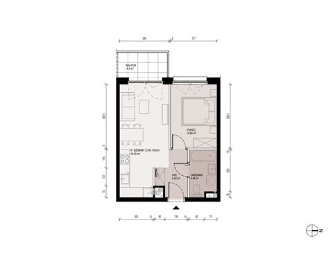 Plan 2 pok. 38m²