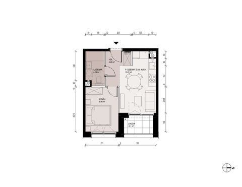 Plan 2 pok. 32m²