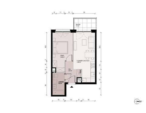 Plan 2 pok. 40m²