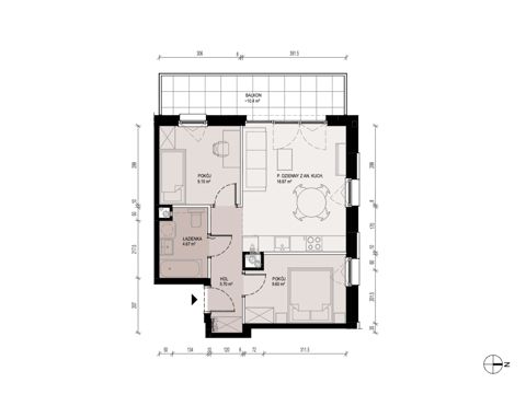 Plan 3 pok. 48m²