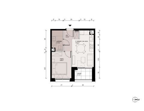 Plan 2 pok. 32m²