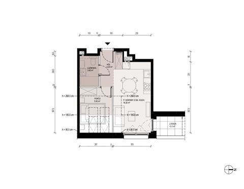 Plan 2 pok. 30m²