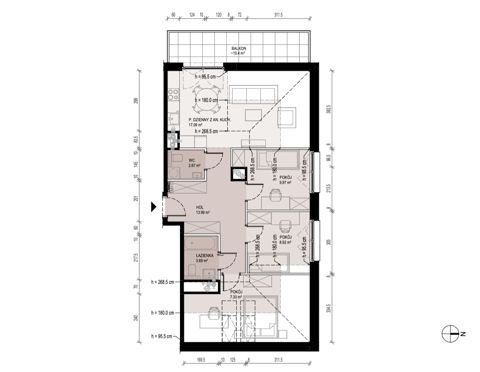 Plan 4 pok. 64m²