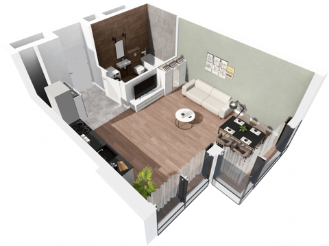 Plan 1 pok. 35m²