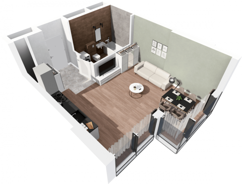 Plan 1 pok. 36m²