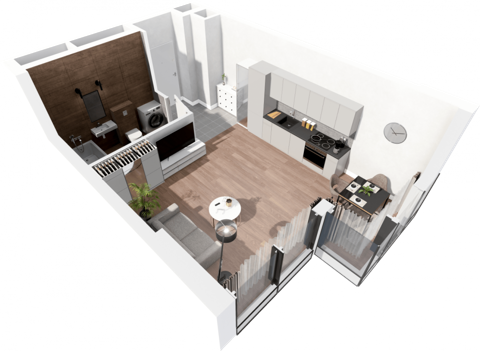 Plan 1 pok. 32m²