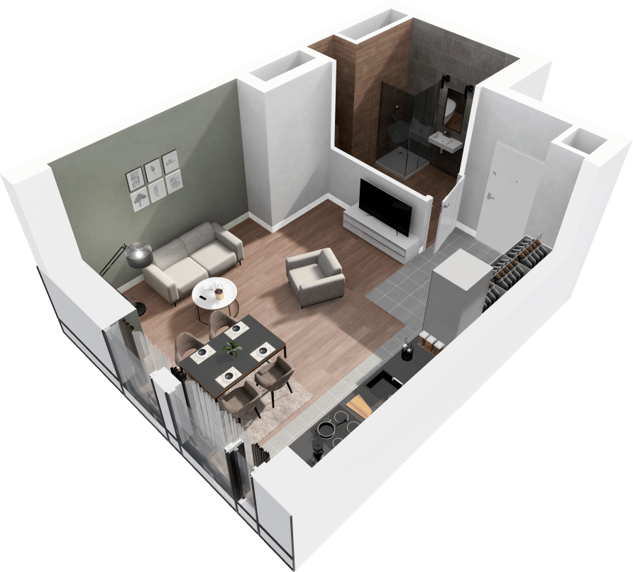 Plan 1 pok. 32m²