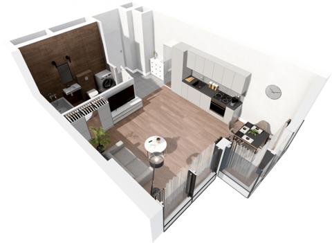 Plan 1 pok. 32m²