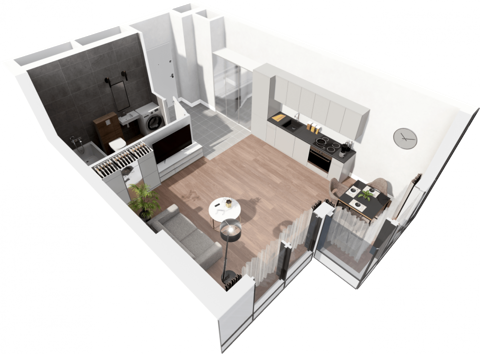 Plan 1 pok. 32m²