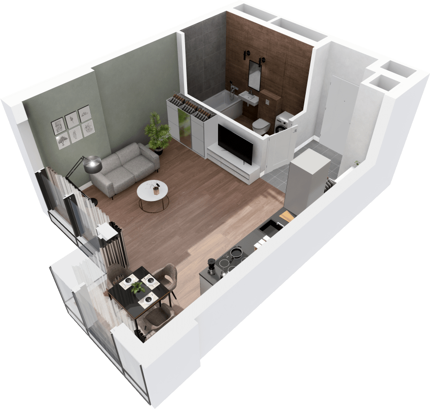 Plan 1 pok. 32m²