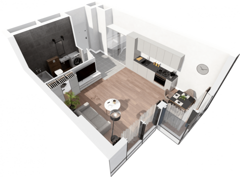 Plan 1 pok. 32m²