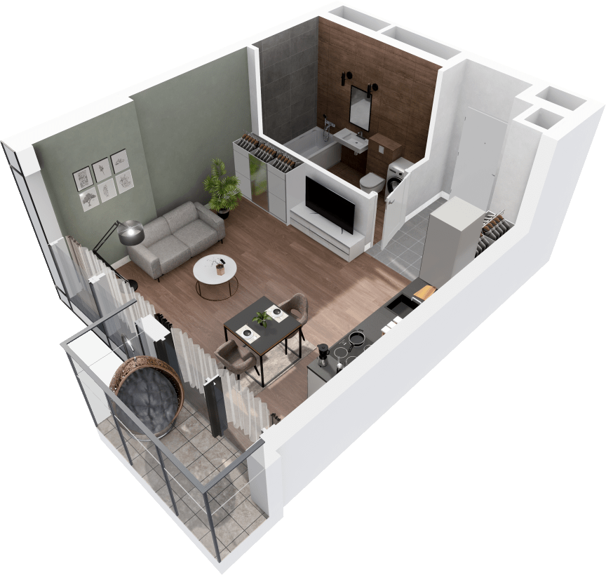 Plan 1 pok. 30m²