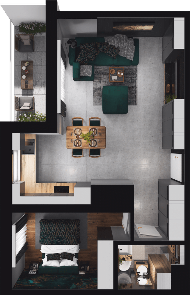 Plan 2 pok. 49m²