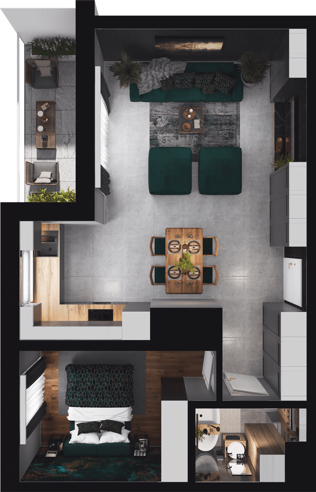 Plan 2 pok. 49m²
