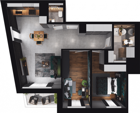 Plan 3 pok. 62m²