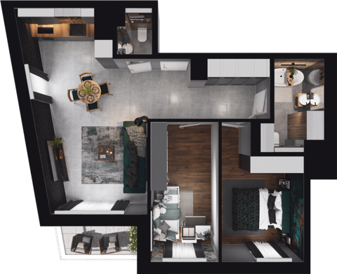 Plan 3 pok. 61m²