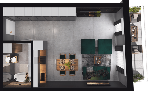 Plan 1 pok. 40m²