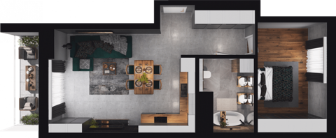 Plan 2 pok. 52m²