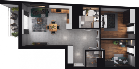 Plan 3 pok. 58m²