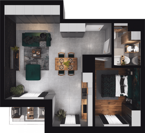 Plan 2 pok. 48m²