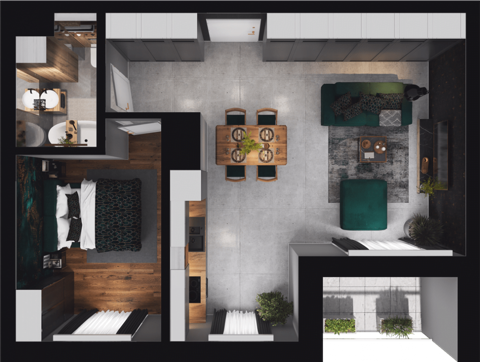 Plan 2 pok. 46m²