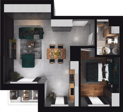 Plan 2 pok. 48m²