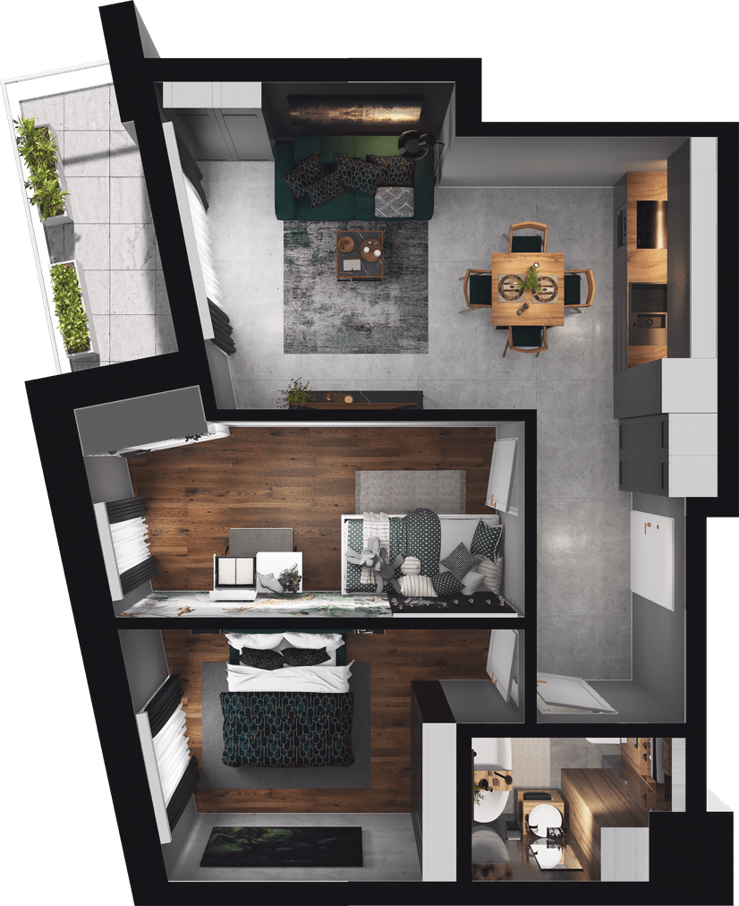 Plan 3 pok. 50m²
