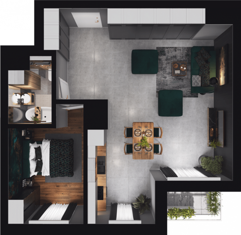 Plan 2 pok. 55m²