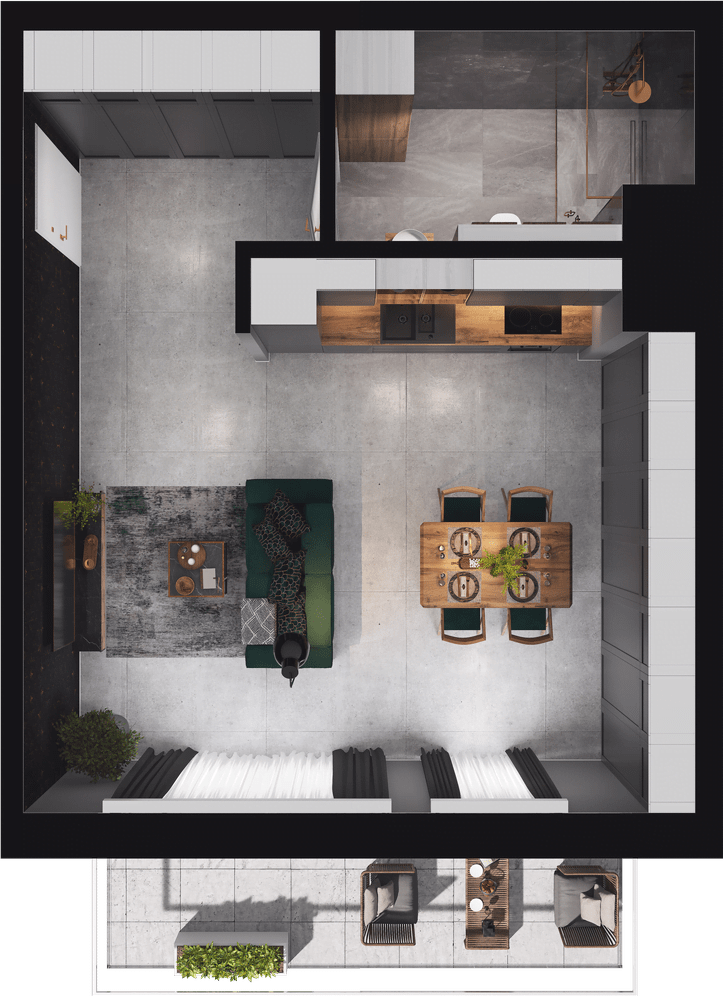 Plan 1 pok. 40m²