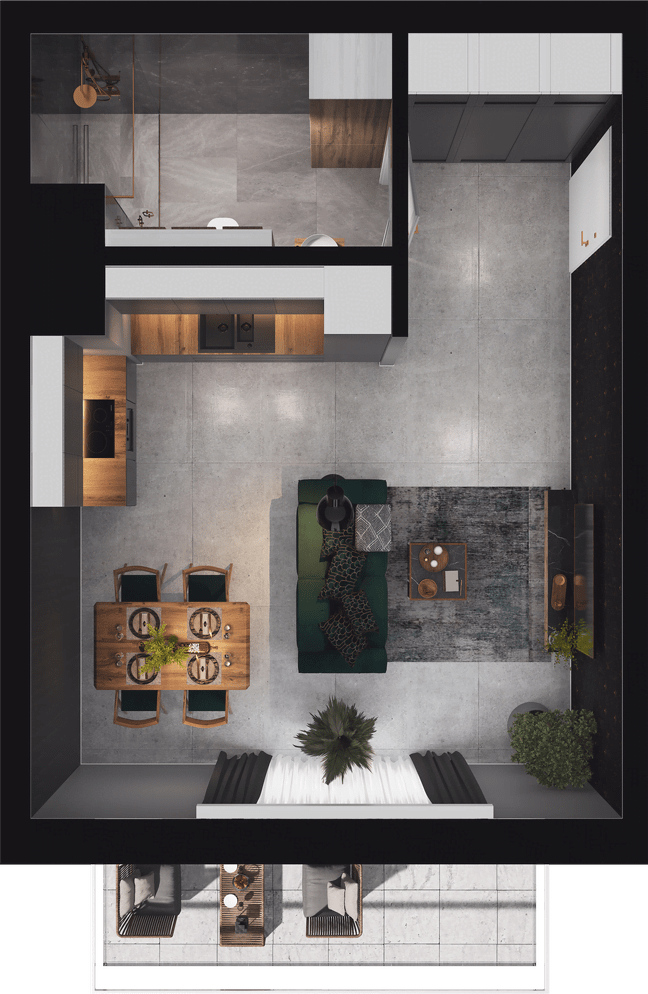 Plan 1 pok. 35m²