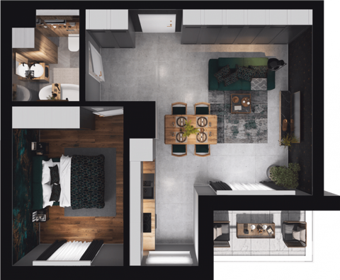 Plan 2 pok. 44m²