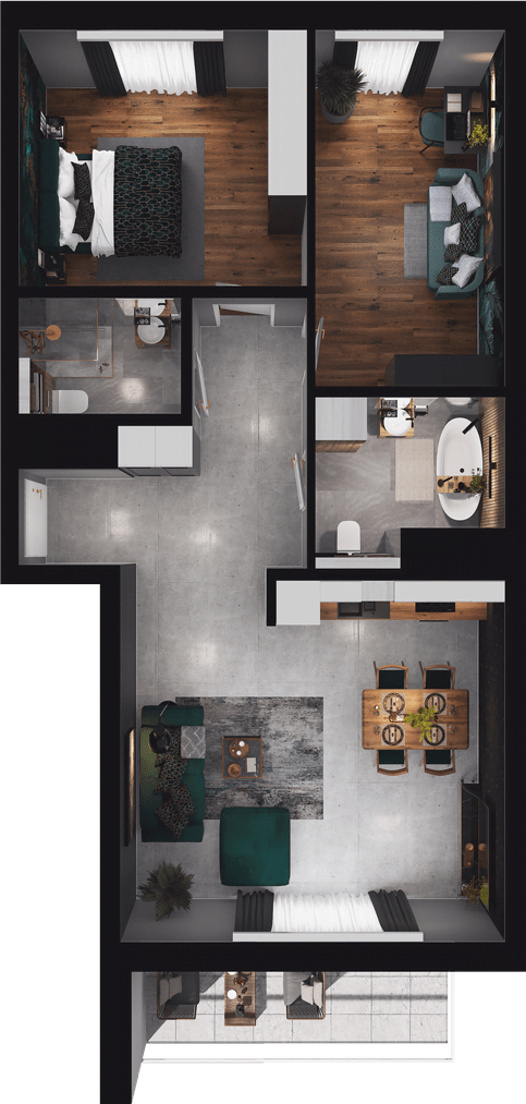 Plan 3 pok. 71m²