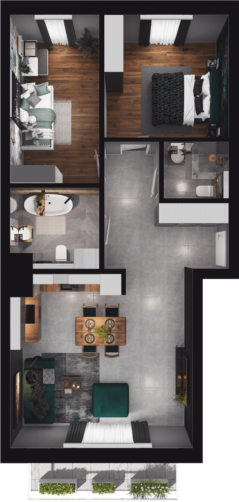 Plan 3 pok. 70m²