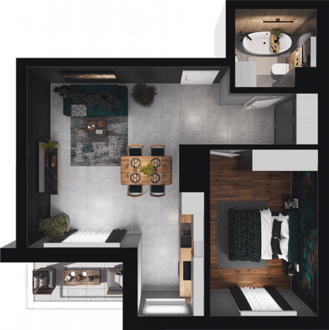 Plan 2 pok. 47m²