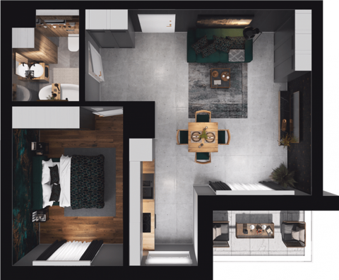 Plan 2 pok. 44m²