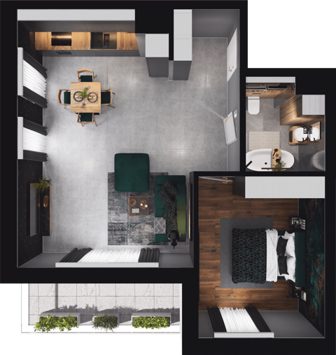 Plan 2 pok. 51m²
